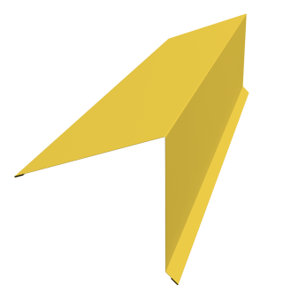 картинка Планка конька односкатной кровли 180x160 0,45 PE с пленкой RAL 1018 цинково-желтый (2м) Центр Кровли