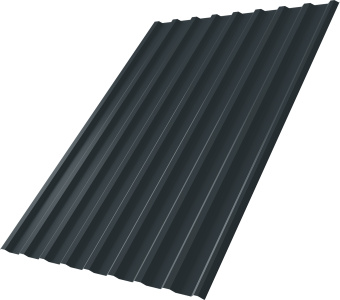 картинка Профнастил С20R Grand Line 0,5 Сатин матовый RAL 7016 антрацитово-серый Центр Кровли