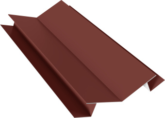 картинка Планка угла внутреннего сложного 135 градусов Блок-Хаус новый Grand Line 0,45 ПЭ с пленкой RAL 3009 оксидно-красный (2м) Центр Кровли