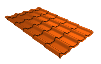 картинка Профиль волновой "Камея" ("Kamea") 0,45 PE RAL 2004 оранжевый Центр Кровли