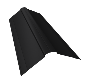картинка Планка конька фигурного 150x150 0,5 Drap RAL 9005 черный (3м) Центр Кровли