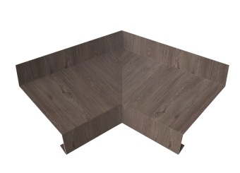 картинка Угол отлива внутренний 70 0,45 Print Elite с пленкой White Wood TwinColor Центр Кровли