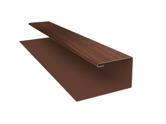 картинка Планка П-образная БХ new 0,45 Print Elite Choco Wood TwinColor (2м) Центр Кровли