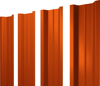 картинка Штакетник П-образный B с прямым резом Grand Line 0,45 PE RAL 2004 оранжевый Центр Кровли