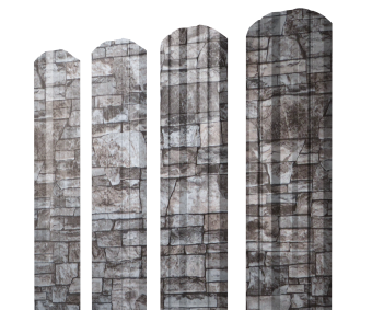картинка Штакетник Twin фигурный 0,45 Print Elite Fine Stone TwinColor Центр Кровли