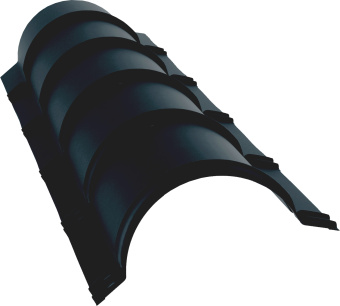 картинка Планка малого конька полукруглого Grand Line 0,5 Rooftop Бархат RAL 7016 антрацитово-серый (1,97м) Центр Кровли