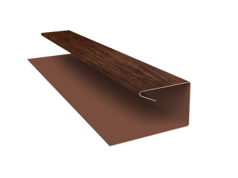 картинка Планка П-образная завершающая сложная (КД) 0,4 Print Premium Cherry Wood Fresh TwinColor (3м) Центр Кровли