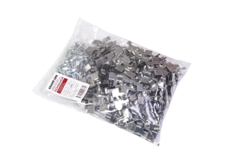 фото Кляммер Grand Line для ДПК металлический основной 8мм и саморез 3,9х25 (100шт) Центр Кровли картинка Кляммер Grand Line для ДПК металлический основной 8мм и саморез 3,9х25 (100шт) Центр Кровли