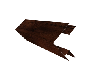картинка Планка угла внешнего сложного Экобрус Grand Line 0,45 Print Elite с пленкой Cherry Wood TwinColor (3м) Центр Кровли