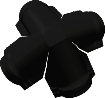 фото Четверник конька полукруглого Grand Line 0,5 Сатин матовый ТХ с пленкой RAL 9005 черный Центр Кровли картинка Четверник конька полукруглого Grand Line 0,5 Сатин матовый ТХ с пленкой RAL 9005 черный Центр Кровли