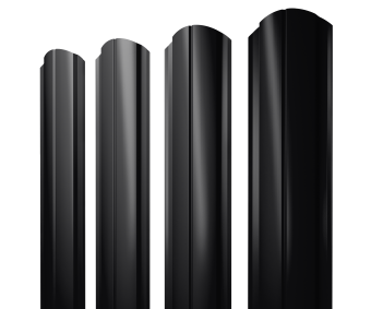 картинка Штакетник Полукруглый Slim фигурный 0,5 Drap RAL 9005 черный Центр Кровли