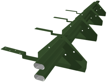 картинка Снегозадержатель трубчатый для композитной черепицы RAL 6020 (3м) Центр Кровли