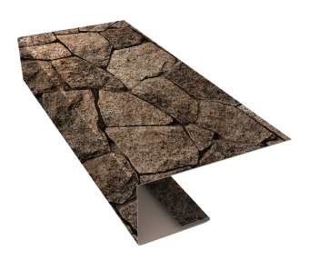 картинка J-Профиль 18мм 0,45 Print Elite King Stone TwinColor (2м) Центр Кровли
