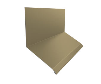 картинка Планка примыкание верхнее к стене фальц Grand Line 150х130х20 0,45 PE с пленкой RAL 1014 слоновая кость (2м) Центр Кровли