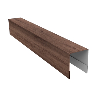 картинка Планка боковая для забора из сайдинга ЭкоБрус 0,45 Print Premium Almond Wood Fresh (3м) Центр Кровли