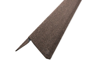 картинка Планка ветровая с отгибом Grand Line c базальтовой крошкой для мягкой кровли 100х20х70 роки коричневый 1,25м Центр Кровли