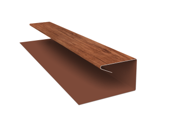 картинка Планка П-образная завершающая сложная (КД) 0,45 Print Premium Rowan Wood Intense FTC (3м) Центр Кровли