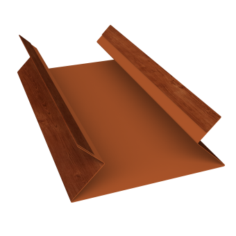 картинка Планка угла внутреннего составная верхняя Экобрус Grand Line 0,45 Принт Элит Рябина TwinColor (2м) Центр Кровли