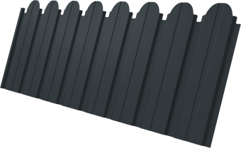 картинка Профнастил С10В фигурный Grand Line 0,5 GreenCoat Pural БТ матовый RR2H3 (RAL 7016 антрацитово-серый) Центр Кровли