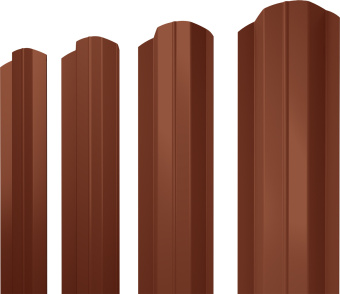 картинка Штакетник М-образный B фигурный Grand Line 0,45 Drap TX RAL 8004 терракота Центр Кровли