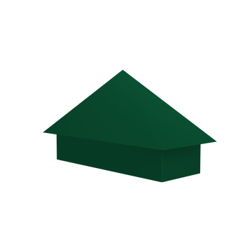 фото Колпак на полустолб для С20 0,45 PE с пленкой RAL 6005 зеленый мох Центр Кровли картинка Колпак на полустолб для С20 0,45 PE с пленкой RAL 6005 зеленый мох Центр Кровли