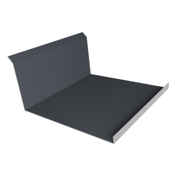 картинка Планка примыкания нижняя 20х122х260х15 0,5 Satin Matt RAL 7024 мокрый асфальт (3м) Центр Кровли