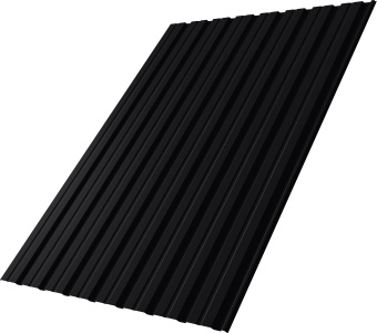 фото Профнастил С10R Grand Line 0,45 Drap СТ RAL 9005 черный Центр Кровли картинка Профнастил С10R Grand Line 0,45 Drap СТ RAL 9005 черный Центр Кровли