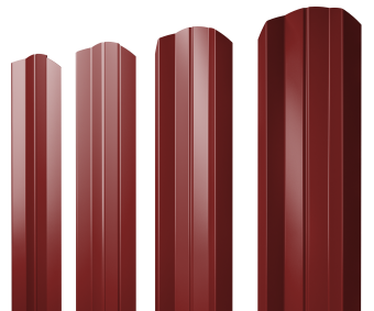 картинка Штакетник М-образный А фигурный 0,45 PE RAL 3011 коричнево-красный Центр Кровли
