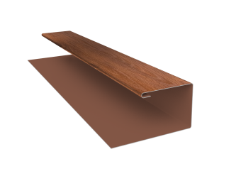 картинка Планка П-образная Экобрус Grand Line 0,4 Print Premium Golden Wood Fresh TwinColor (3м) Центр Кровли