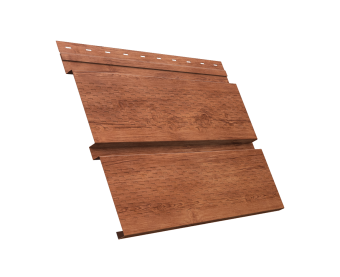 картинка Софит металлический Квадро Брус с перфорацией 0,45 Print Elite с пленкой Rowan TwinColor Центр Кровли