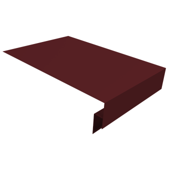 картинка Планка околооконная сложная Кликфальц Pro 0,45 PE-Double с пленкой RAL 3005 красное вино (2м) Центр Кровли
