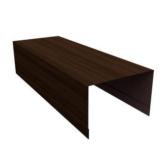 картинка Крышка для забора из сайдинга (Квадро брус, Корабельная Доска, ЭкоБрус new) 0,45 Print Elite Coffee Wood TwinColor (2,5м) Центр Кровли