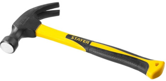 картинка Молоток-гвоздодёр Stayer Fiberglass столярный с фиберглассовой рукояткой 560г Центр Кровли