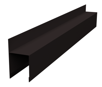 картинка Планка опорная составная внешняя для забора жалюзи Palermo 0,45 PE-Double RAL 9005 черный (2,5м) Центр Кровли
