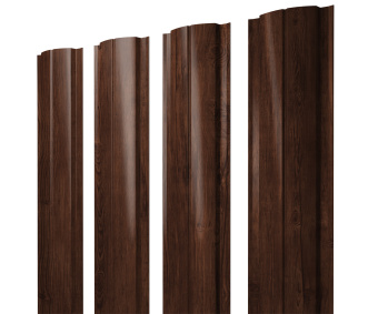 картинка Штакетник Полукруглый Slim с прямым резом 0,45 Print Elite Cherry Wood TwinColor Центр Кровли