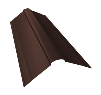 картинка Планка конька фигурного 150x150 0,45 PE lite с пленкой RAL 8017 шоколад (3м) Центр Кровли